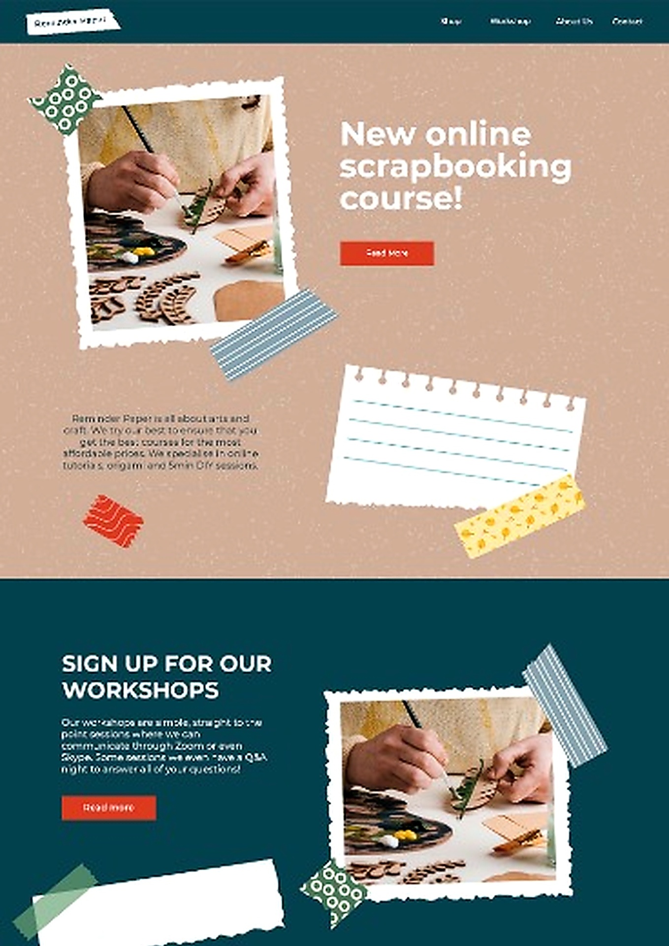 Craftoria — Arts & Crafts Workshop website preview