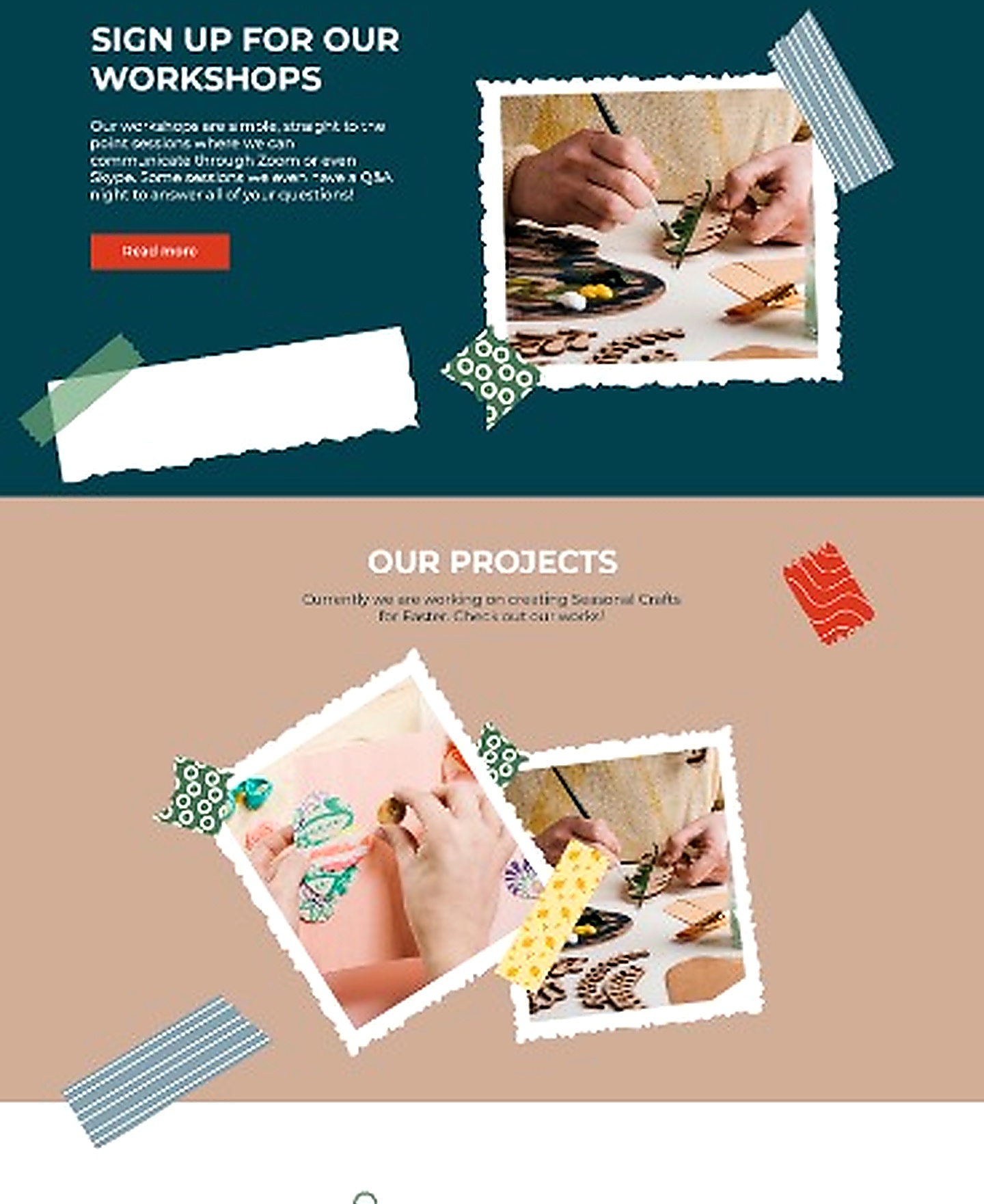 Craftoria — Sign up for our workshops section