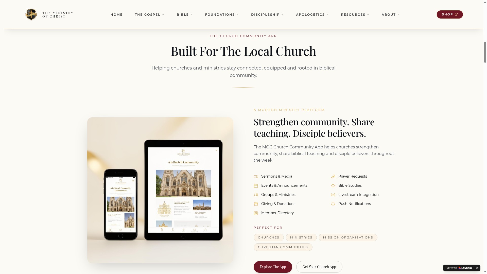 About — Ministry of Christ website