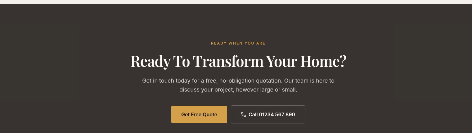 Quote Enquiry CTA — Luxury Renovation website