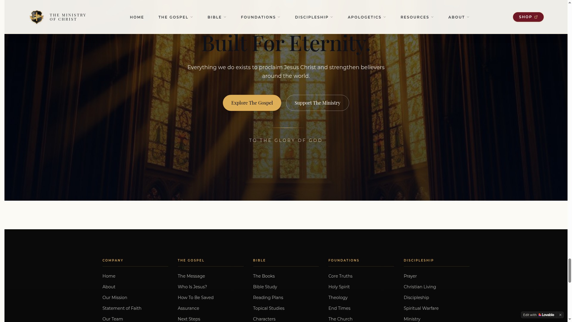 Shop — Ministry of Christ website